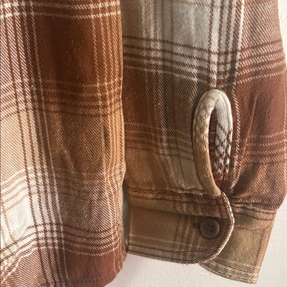 New The Children's Place Boy’s Earth Tones and Brown Flannel Plaid Shirt